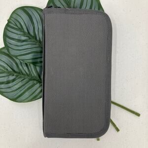 Rectangle Dark Gray Zip Around Side Handle Business Office Organizer Travel Bag